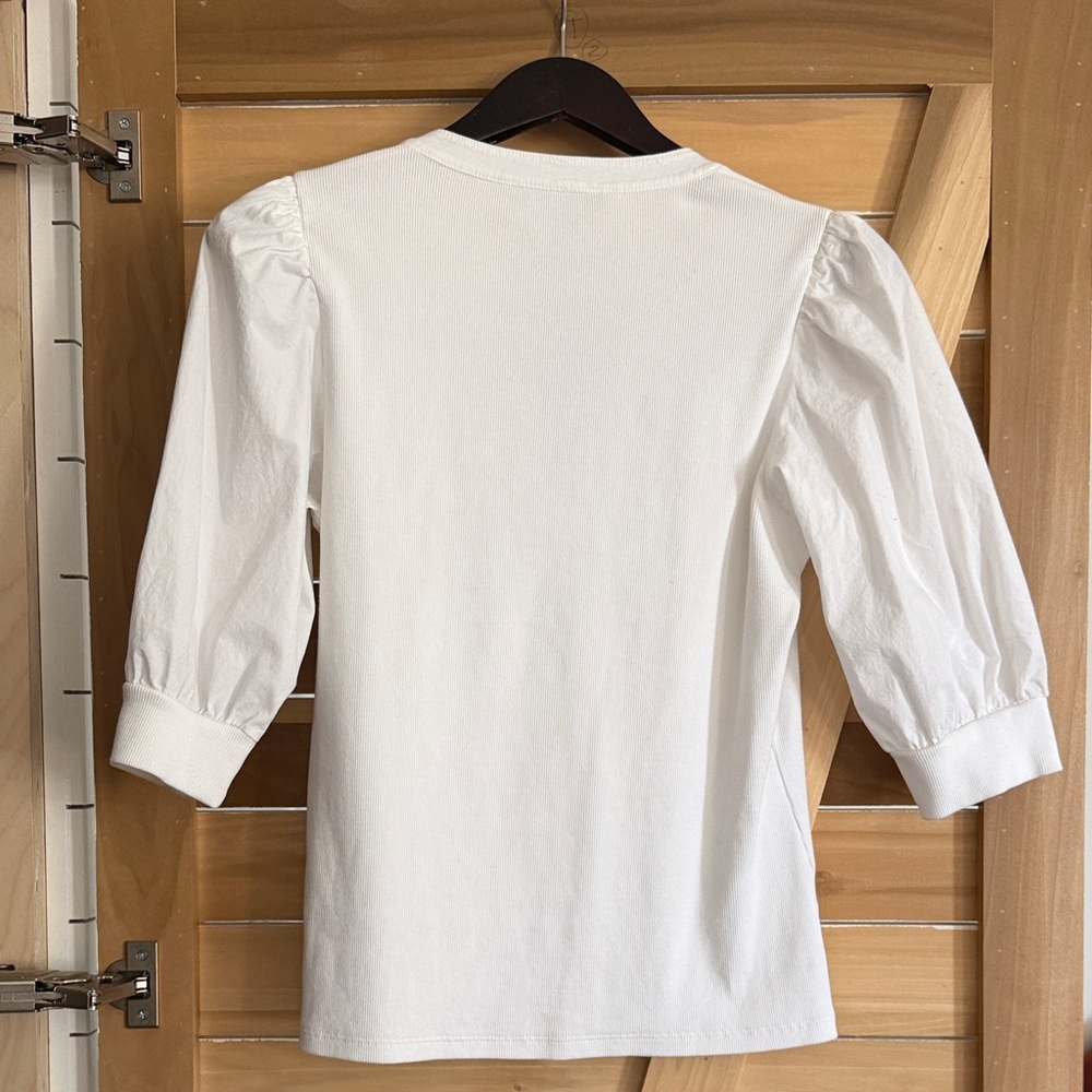 Veronica Beard White Blouse with Button Detail - image 3